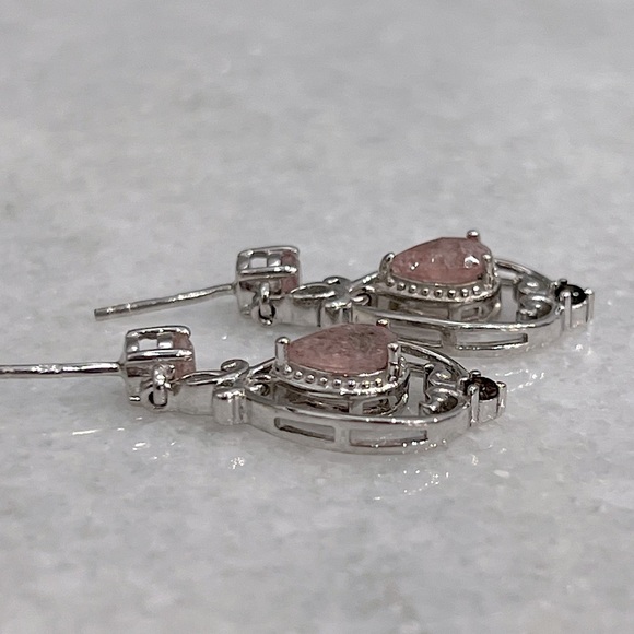 Cherry Tanzurine Brazilian Smoky Quartz Sterling Silver Drop Earrings - Picture 7 of 11